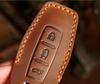 Kinotaka Genuine Leather Smart Key Cover for Mitsubishi New Outlander PHEV, 2022 Gn0w Keychain (Brown)