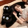 Japanese Fat Cat Plush Toy Doll Cute Black Cat Long Throw Pillow Children'S Bed Sleeping Kitten Doll Woman