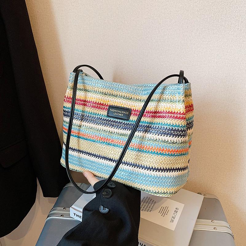 Fashionable Fall Shoulder Bucket Bag Unique Woven Design Perfect For Daily Use And Outings