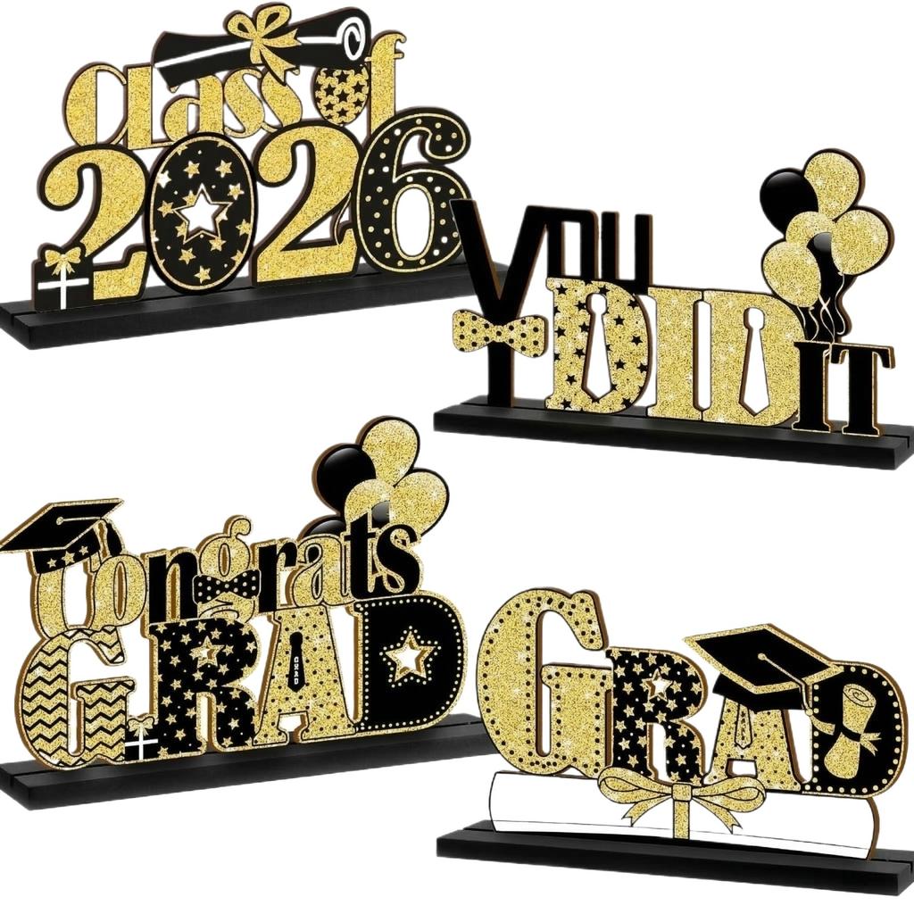 Center Decoration For The Graduation Desk, Wooden Desk Decoration For The Class Of 2026