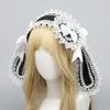 Liebliches Hasenohren-Haarband Anime-Kostüm-Haarband für Frauen Mädchen Party Kopfwickel Y2K Halloween Spitze Schleife Breites Haarband