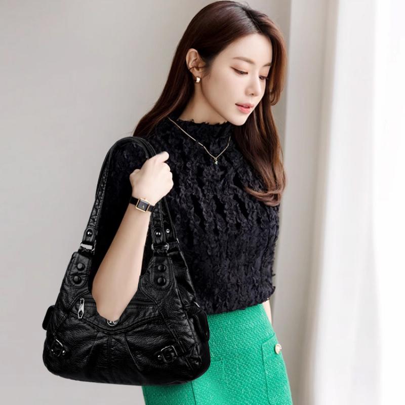 Soft Leather Luxury Handbag Women'S New Casual Tote Bag 2025 Winter Designer Ladies Large Shoulder Crossbody Handle Bags For Female