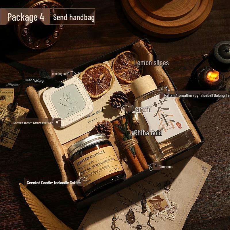 Luxury Soy Wax Aromatherapy Candle Gift Box for Weddings, Birthdays, Colleagues, and Decorative Keepsakes