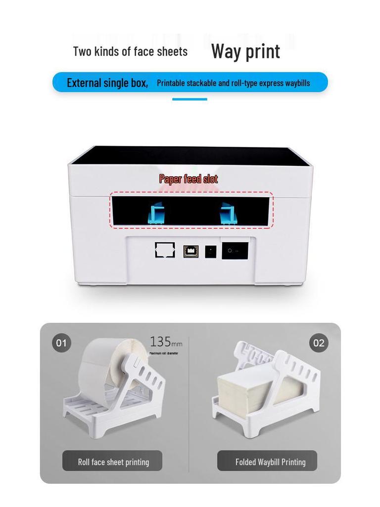 Youku TDL407H Portable Wireless Bluetooth 4" Thermal Label Printer