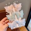 Girl Hairpin Double Layer Mesh Yarn Butterflies Decor Hair Clip with Imitation Pearls