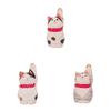 Wooden Lucky Cat Figurine Home Decor Gift For Office And Living Room