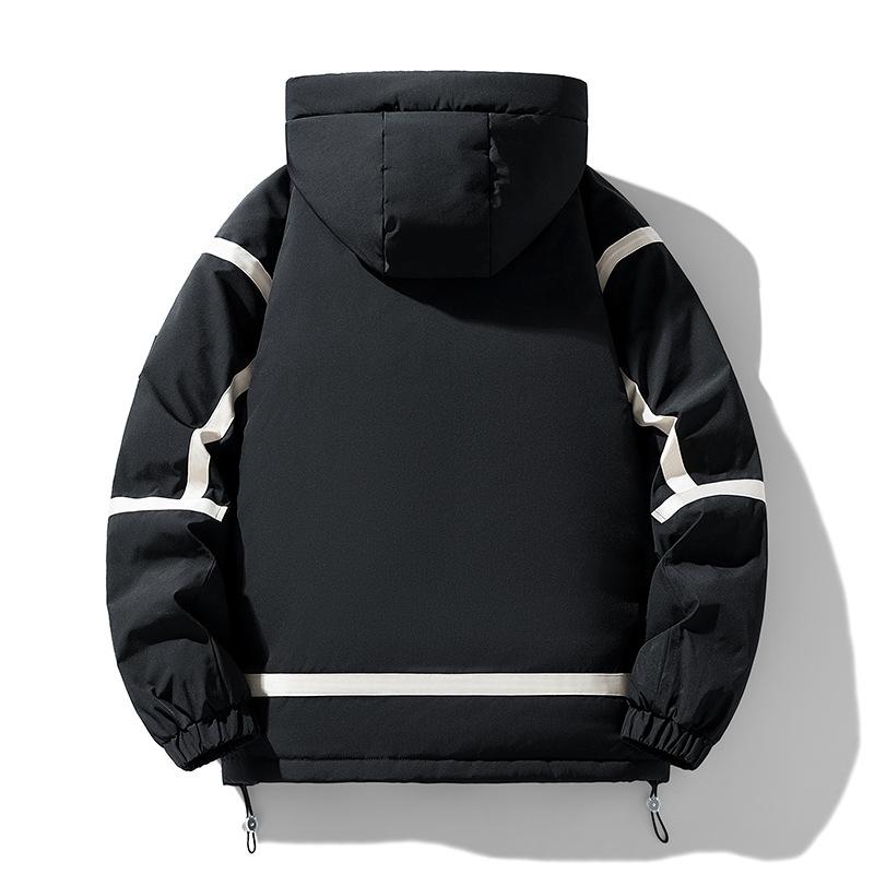 2025 winter men's new fashion down jacket loose casual outdoor windproof and warm cold-resistant hooded simple trendy cotton clothes