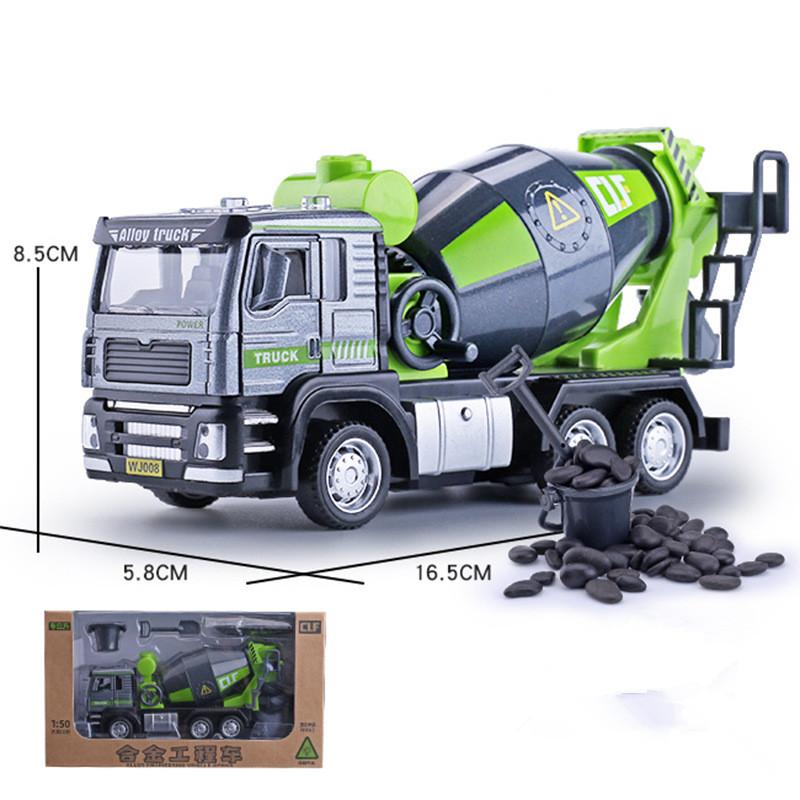 

1/50 самосвал из сплава с откатным механизмом, инженерные автомобильные игрушки, игрушки-миксеры, оригинальные подарки в упаковке 1/50:16.5*8.5*8cm,Mixing зелёный