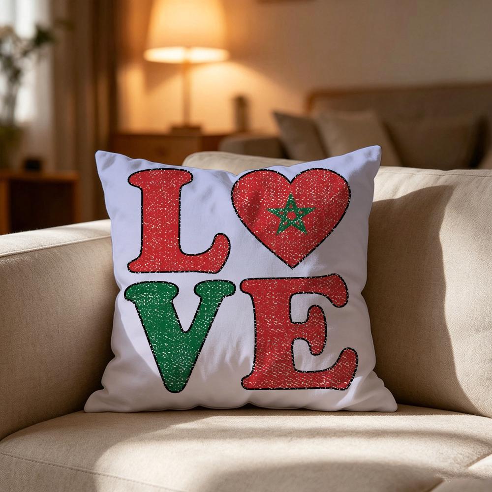 Morocco MAR Flag Pillow Case Cushion Cover Soft Washable Pillow Case MultiScene For Couch Bed Travel Office Use