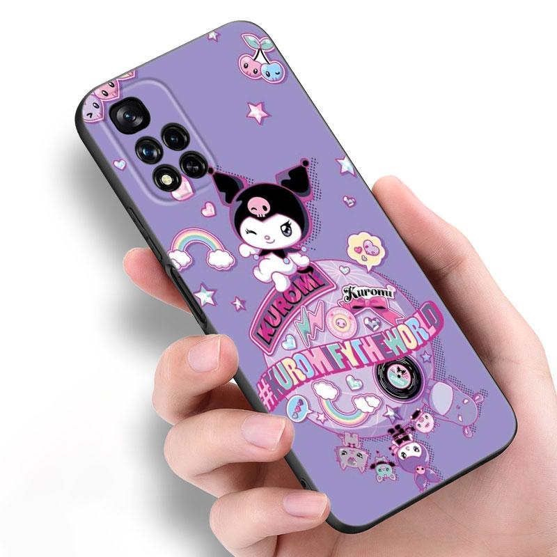 

Милый черный силиконовый чехол Kuromi для телефона Xiaomi POCO X3 X4 NFC F4 GT F5 F6 M3 M4 M6 X5 X6 Pro 5G M5 C55 C65 POCO C65