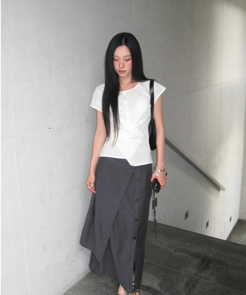 MIXXO Wrap Button Long Skirt_Miwwhg613B Miwwhg90Qb