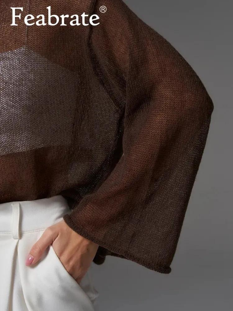 Thin Round Neck  Sleeve Knitted Bottoming Shirt