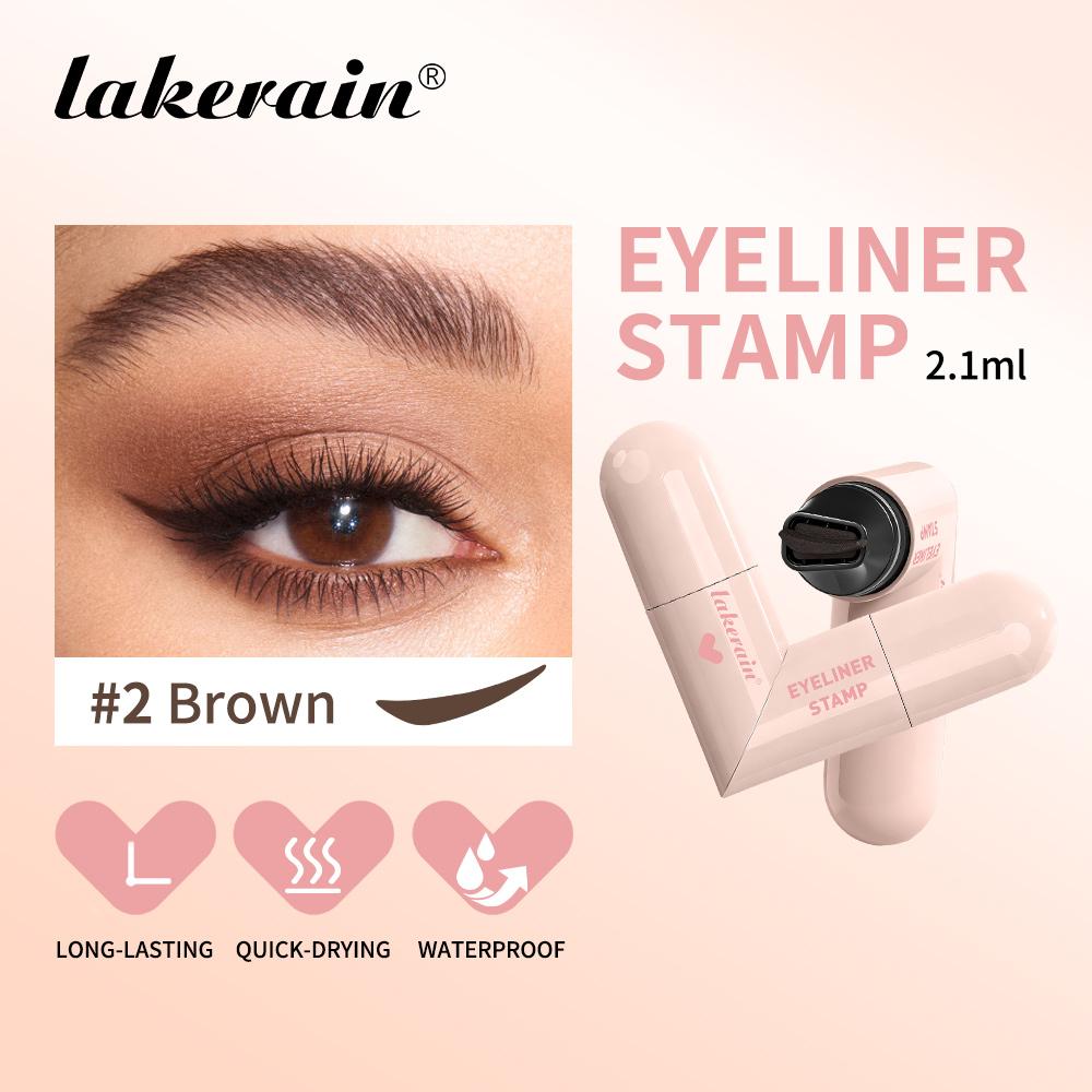 Lakerain Eyeliner Stamp One-Press Forming Beginner Friendly Fast Drying Formula Waterproof Sweat-proof Intense Color Eyeliner