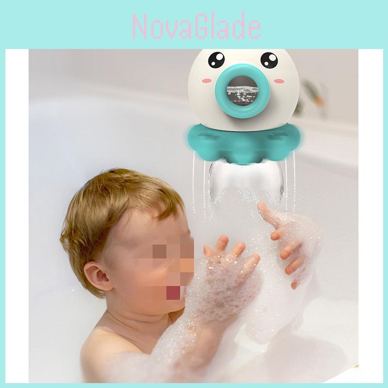 Green Rotating Octopus Baby Bath Toy For Children And Infants Plastic Material Water Sprinkler Interactive Toy