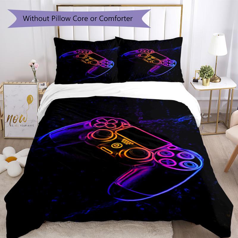 3pcs Game Controller Bedding Set Duvet Cover Closure Includes 1 Duvet Cover & 2 Pillowcases, Soft and Comfortable for All Seasons.