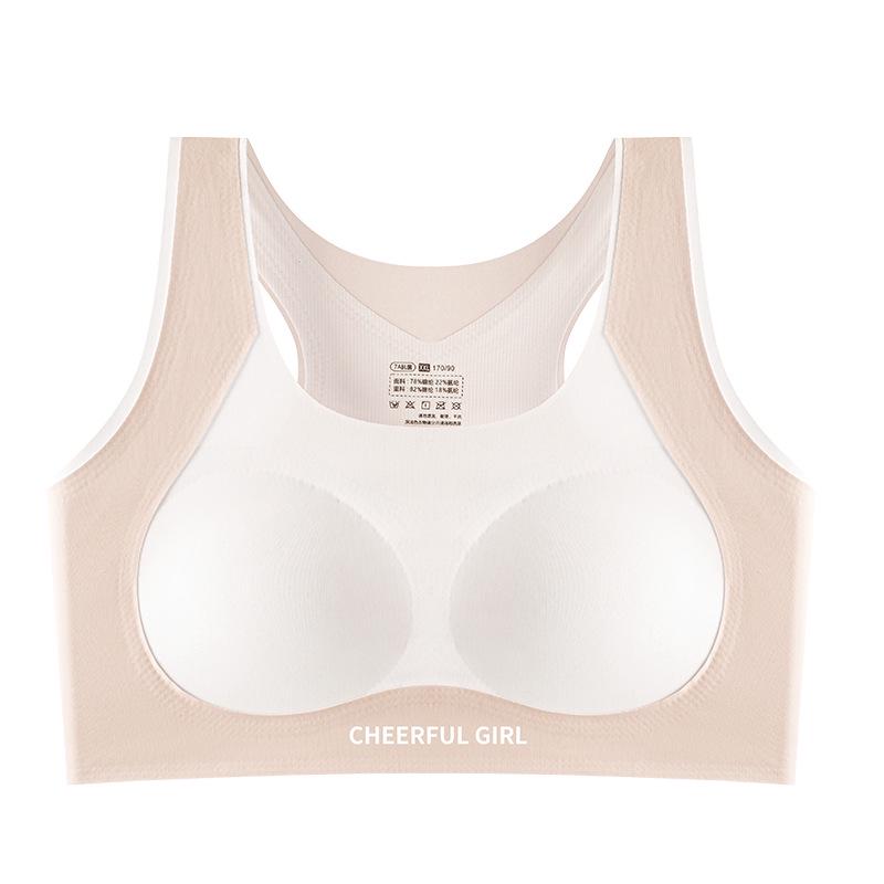 

Seamless Sports Bra for Teen Girls - Shockproof, Fixed Cup, Ages 12+ for Middle and High School Students XXL (110-125 jin)