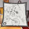 Silk Scarf Women Carriage Wheel Print Square Scarves Head Echarpes Silk Foulards Femme Wraps Beach Shawl Bandana Lady Hijab 90CM