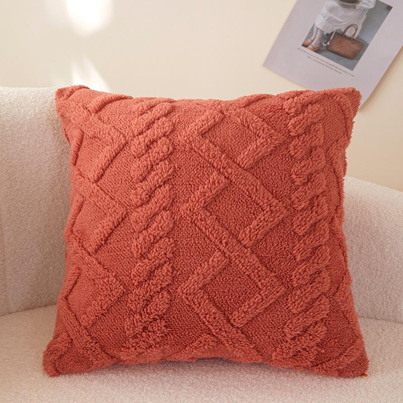 Plush Solid Color Pillow Bed Bedside Pillow Core Sofa Pillow