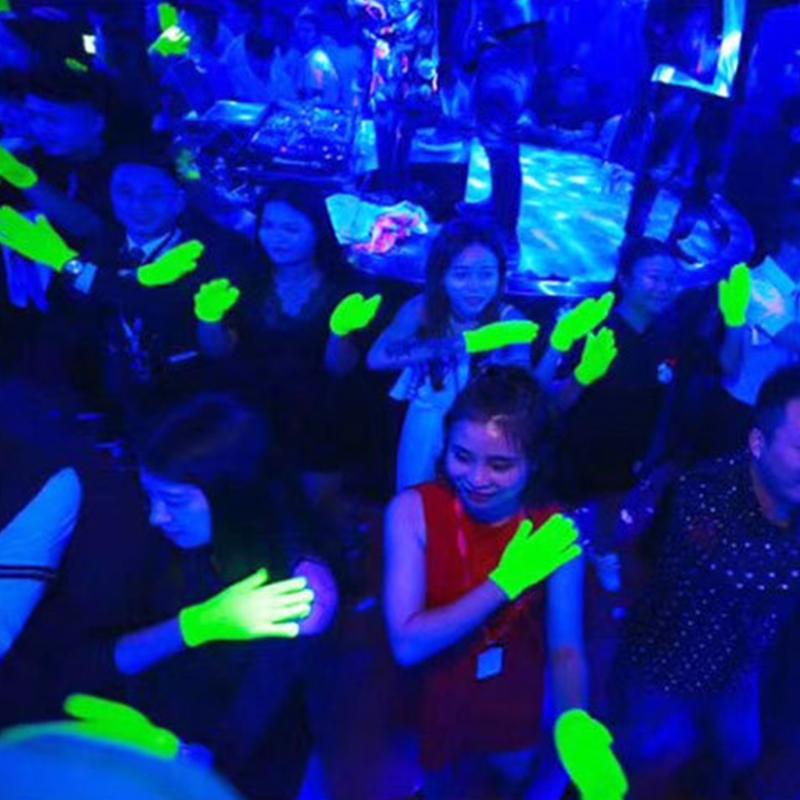 5 párů fluorescenčních zelených rukavic Pódiová párty záře ve tmě Rukavice Bar a Karaoke Atmosféra Rukavice