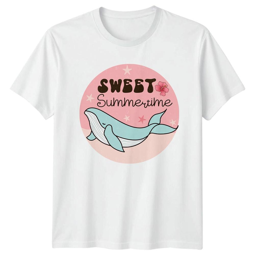 Sweet Summertime Whale TShirt Retro Summer Unisexs Unisexs TShirt S