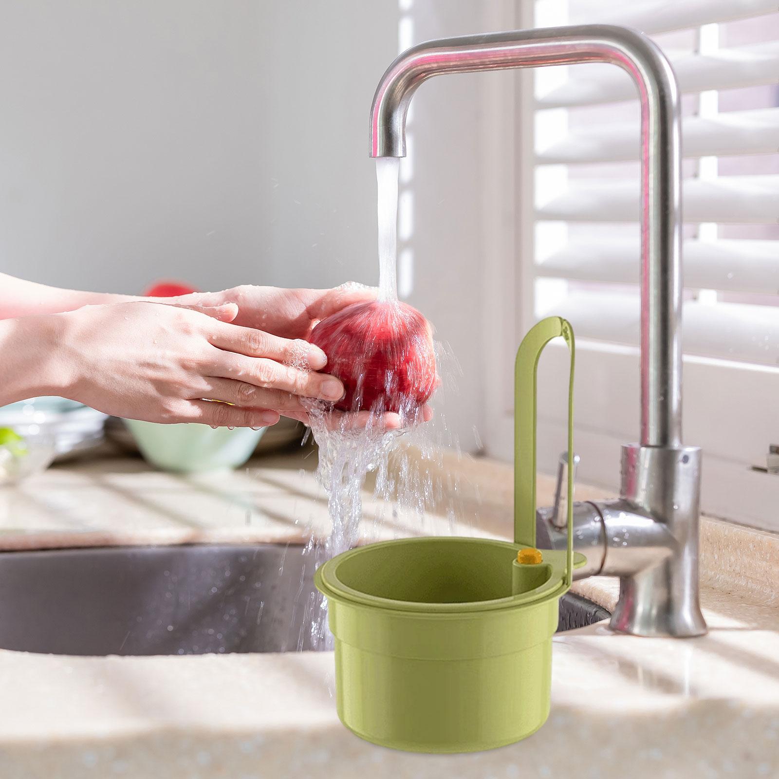 

Kitchen Sink Drain Basket Sink Filter Home Multifunction Quick Draining Food Waste Catcher Colander Faucet Hanging Strainer зелёный