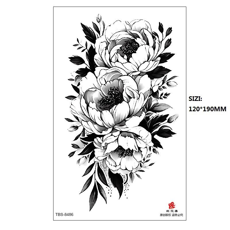 Black Butterfly Owl Sunflower Set Water Transfer Simulation Temporary Tattoo Sticker