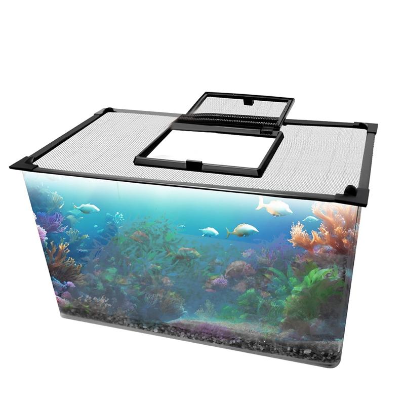 AD23-DIY Magnetic Aquarium Lid Fish Tank Hood Top Cover Anti-Jumping Net Cover Mesh To Protect Fish Jumping Out Of Fish Tan