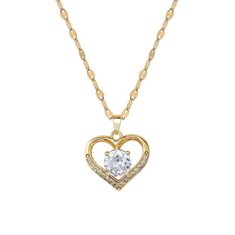 Titanium Steel Clavicle Necklace: Stylish, Minimalist Birthday Gift with Micro-Inlays