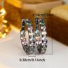 Charm Female Rainbow Zircon Stone Hoop Earrings Vintage Fashion Black Gold Color Wedding  For Women