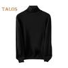 Fall Winter Men Sweater High Collar Knit Thick Elastic Long Sleeves Warm Solid Color Bottoming Knitwear Loose Daily Wear Business Sweater