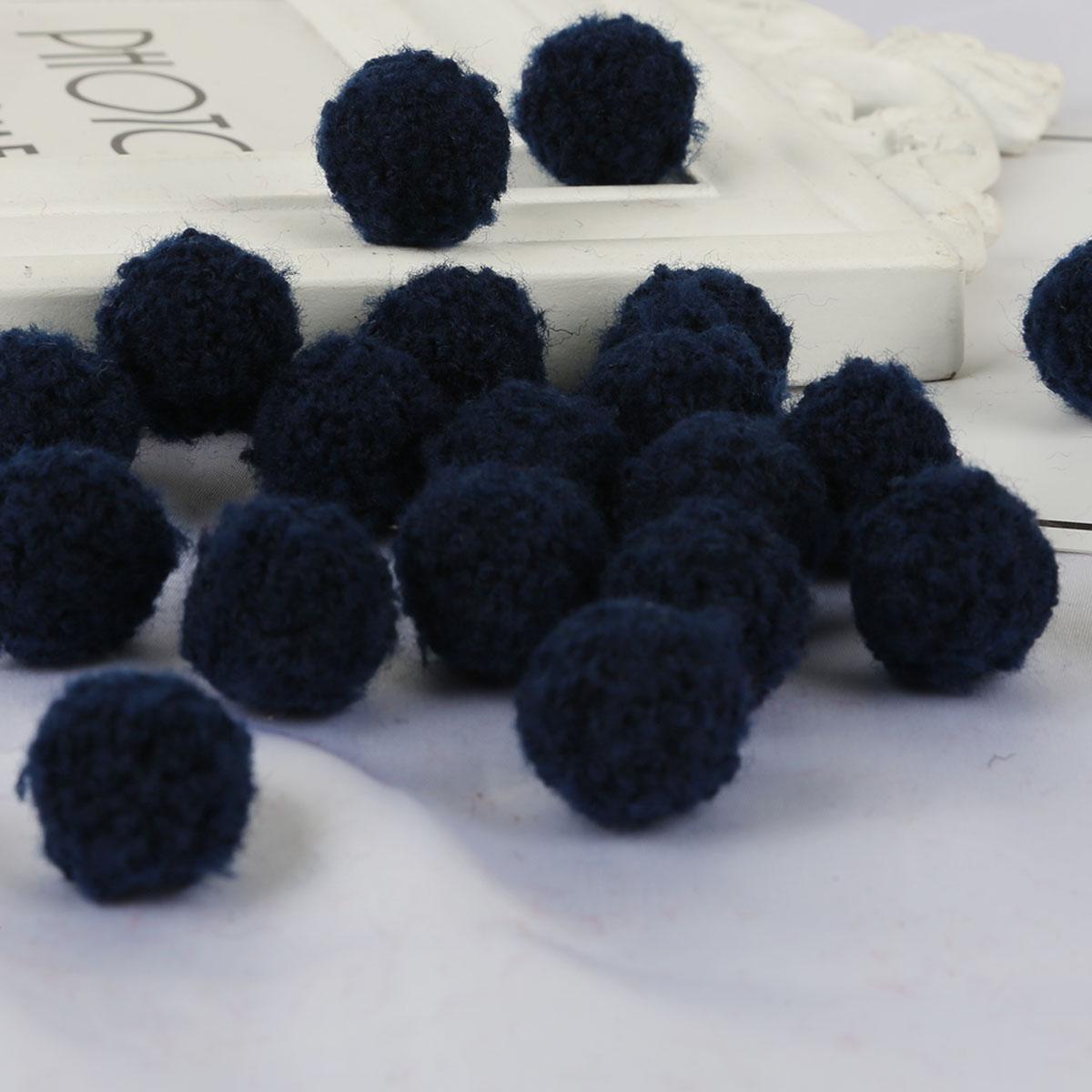 

15/20 мм різнокольорові помпони для ляльок, одяг ручної роботи, м’який пухнастий м’яч з помпонами для аксесуарів для дитячих іграшок своїми руками 20mm 20pcs темно-синього кольору