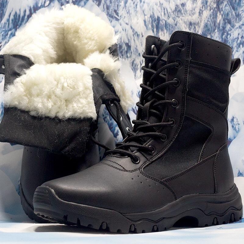 

Combat men s and women s snow autumn and winter velvet high-top hiking shoes ultra-light outdoor tactical mountaineering desert warmth 45 чёрный