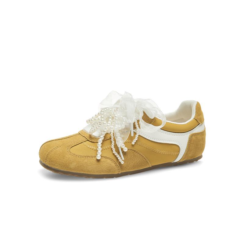 Augustine Yellow German Training Shoes Women's 2025 New Summer Ballet Forrest Gump Little White Shoes Sports and Leisure Board Shoes