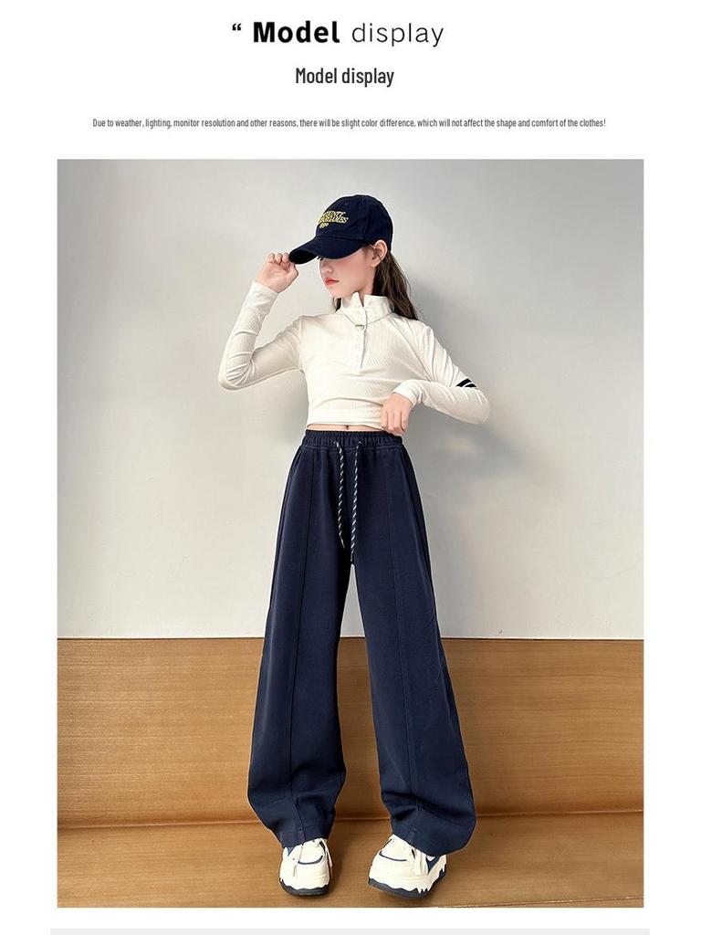 2025 Wiosna i Jesień Modne Spodnie Casualowe dla Dziewcząt - Długie Spodnie dla Dzieci Średnich i Dużych