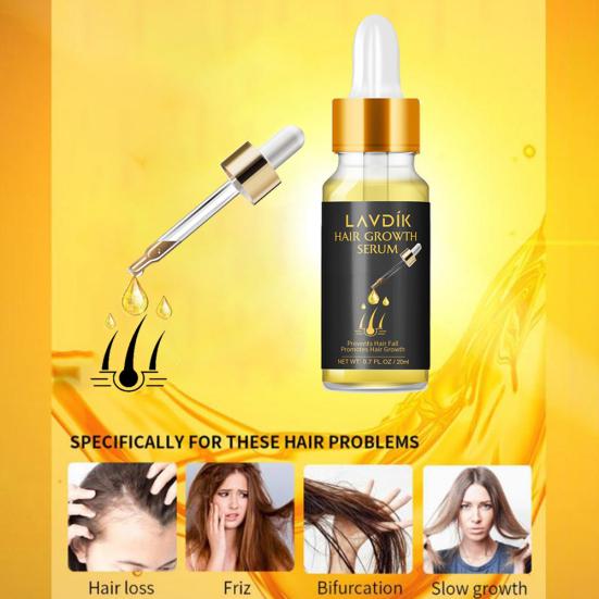 LAVDIK 20ml Hårvekstserum Eterisk Olje Reparer Skadet Nærende Væske