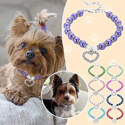Süßes Haustier-Schmuck-Perlenhalsband, 1 Stück Haustier-Perlenhalsband für kleine Haustier-Katzen-Hundehalsband-Hundeknochen-Anhänger-Schmuck