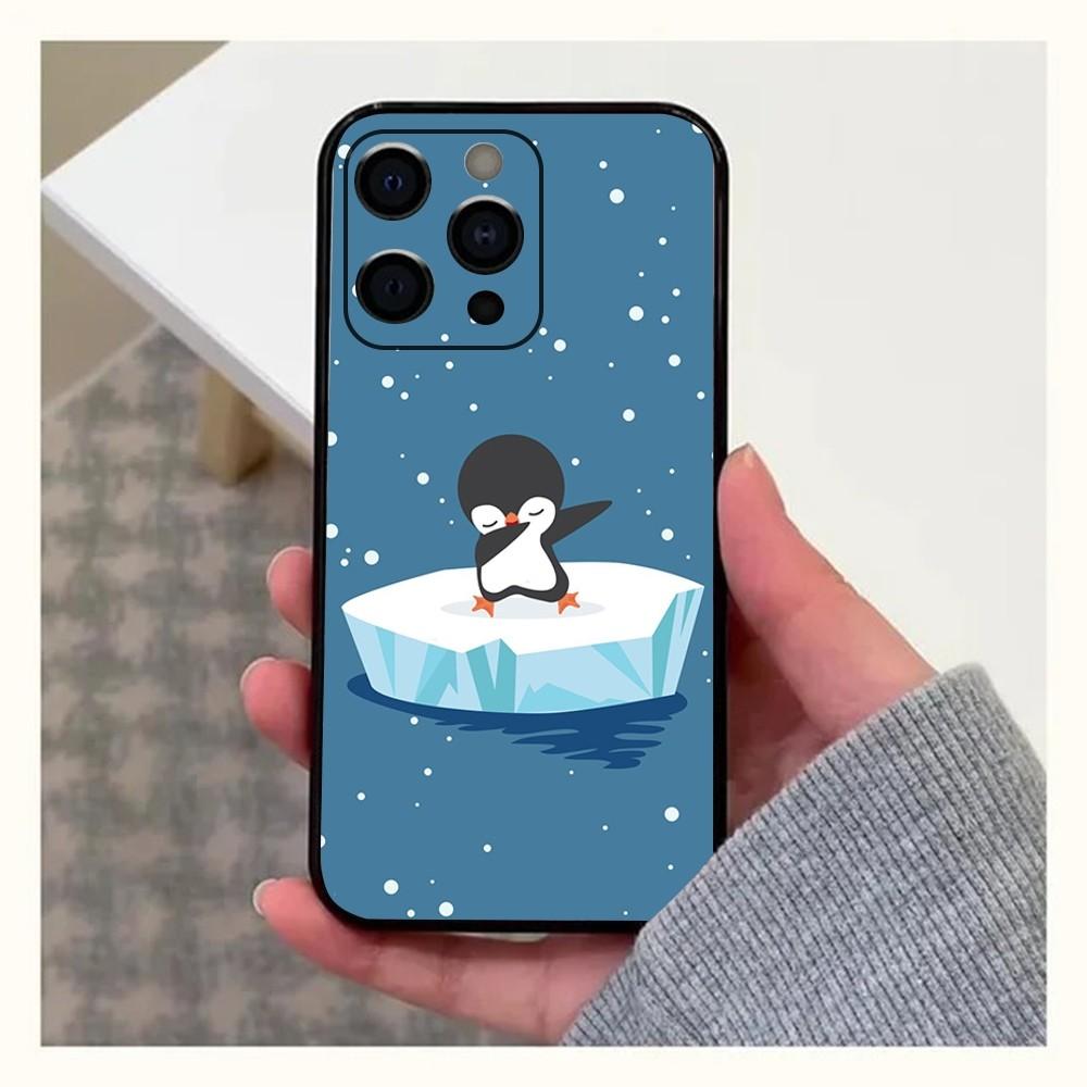 Penguin Kawaii Cute Cartoon Phone Case For Apple iPhone 15,14,13,12,11,Pro,X,XS,Max,XR,Plus,Mini Soft Black Cover
