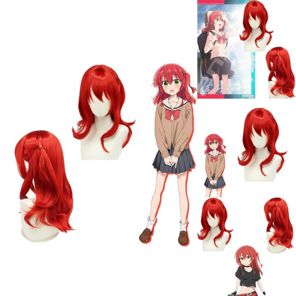 Bocchi, der Stein! Kita Ikuyo Rote Cosplay-Perücke für jeden Hautton