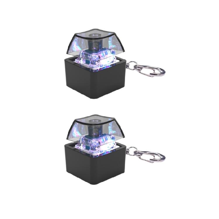 

2Pcs ABS Fidgets Keychains Switches Tester Devices Including LED Light Effects and Mechanical Sound for Relaxation