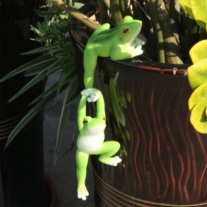 Funny Frogs Figurine Planter Hangers Hanging Flowerpots Ornaments Resins Animal Statues Home and Garden Decoration Gift