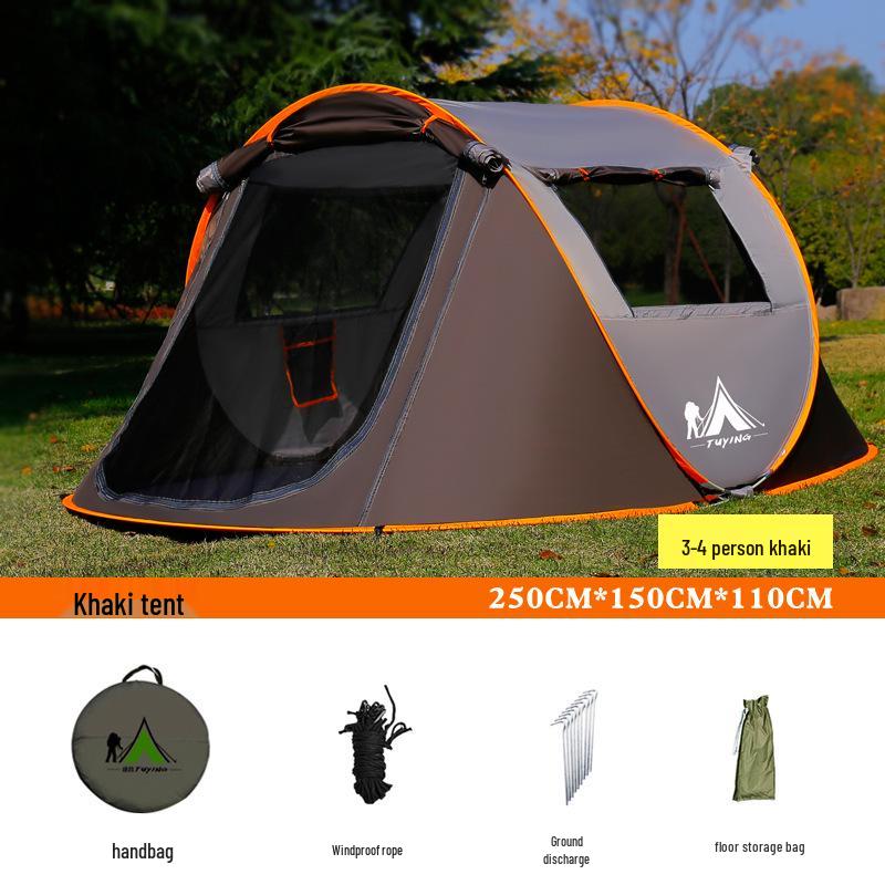 Automatic Pop-Up Tent for 3-4 People - Portable, Foldable, Ideal for Beach or Camping