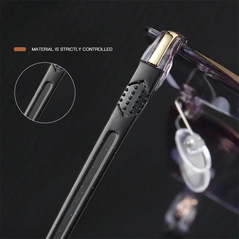 Men Anti Blue Light Glasses Presbyopia Goggles Women Vintage Rimless Eyewear Diopter +1.0 1.5 2.0 2.5 3.0 3.5 4.0