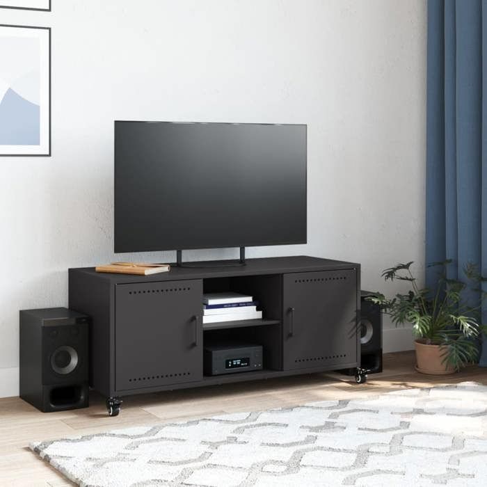 VidaXL TV Cabinet, Television Stand with Shelves, TV Stand with Storage Living Room, Black 100.5x39x43.5 846662