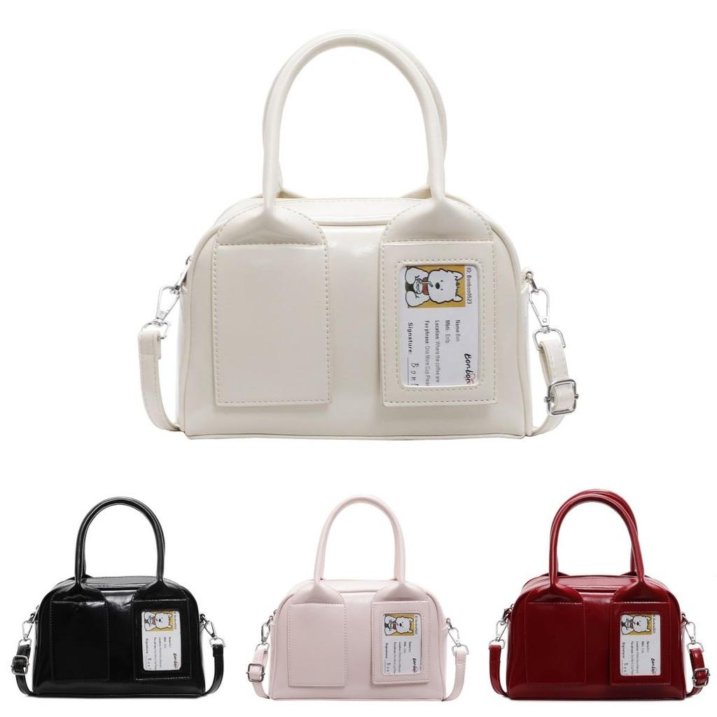 Solid Small Color Pu Boston Travel Bag Zipper Closure Daily Shopping Commutes