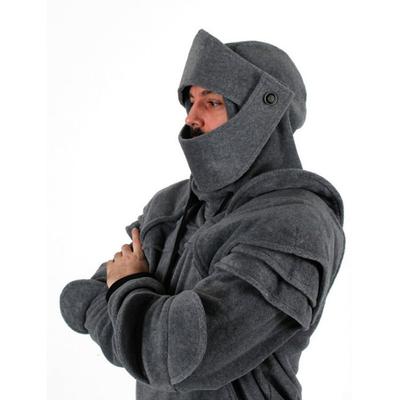Men Vintage Mask Elbow Button Pullover Long Sleeve Hooded Sweatshirt Tops Blouse