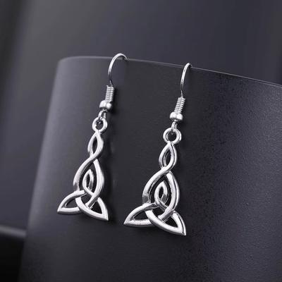 Retro Celtics Knot Earrings for Women Irish Triquetra Modern Women's Drop Earring Gothic Jewelry Supernatural Amulet Gift