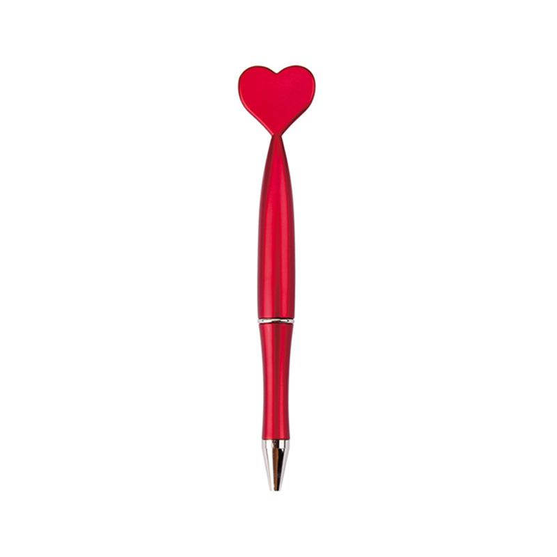 Heart-shaped Plastic Ballpoint Pen - Student Stationery Gift with Customizable Logo