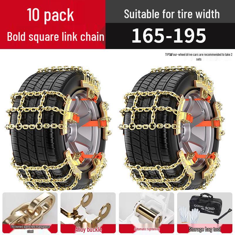 Universelle Schneeketten für Autoreifen - Rutschfest, Nicht beschädigend, Passend für Limousinen, Robuste Eisenkonstruktion