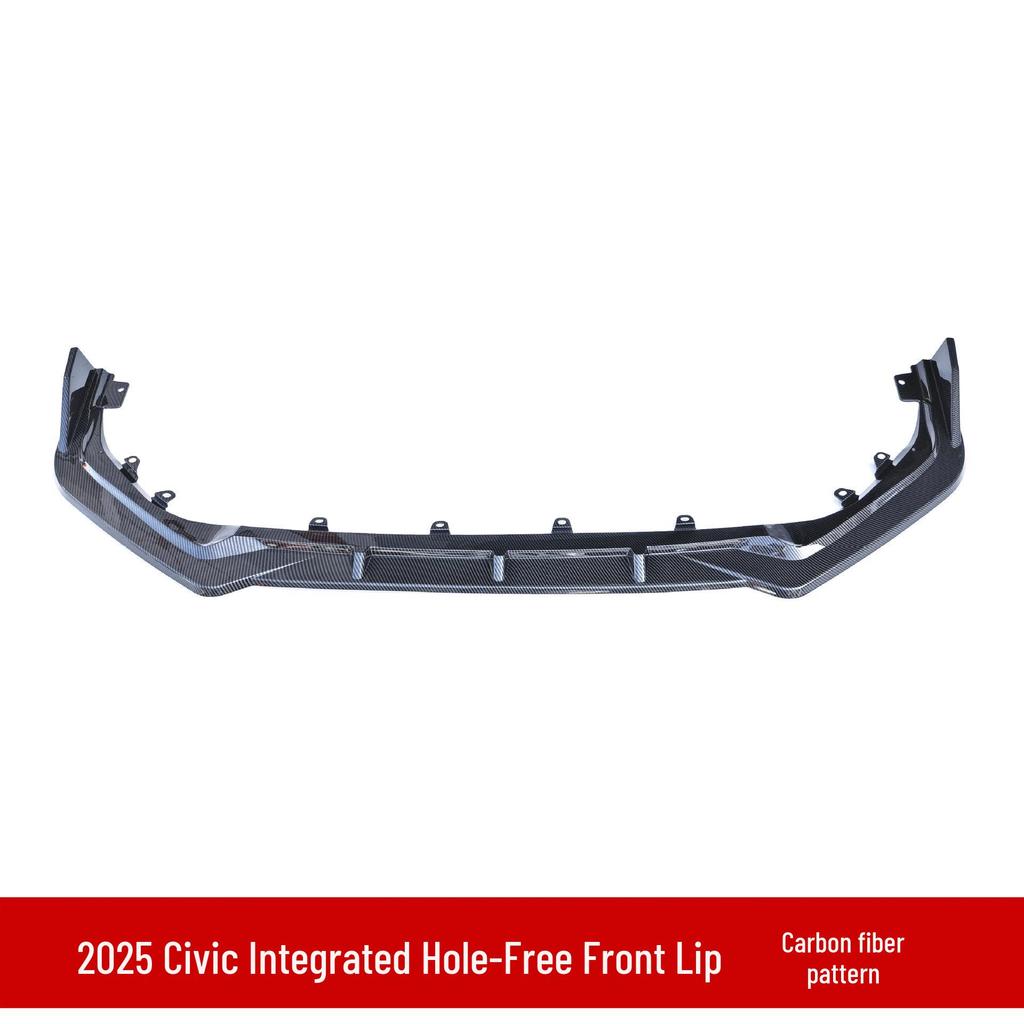 2025 Civic 11.5 Gen Front Splitter: Easy, No-Drill Install for Non-Destructive Front Lip & Body Kit Upgrade.