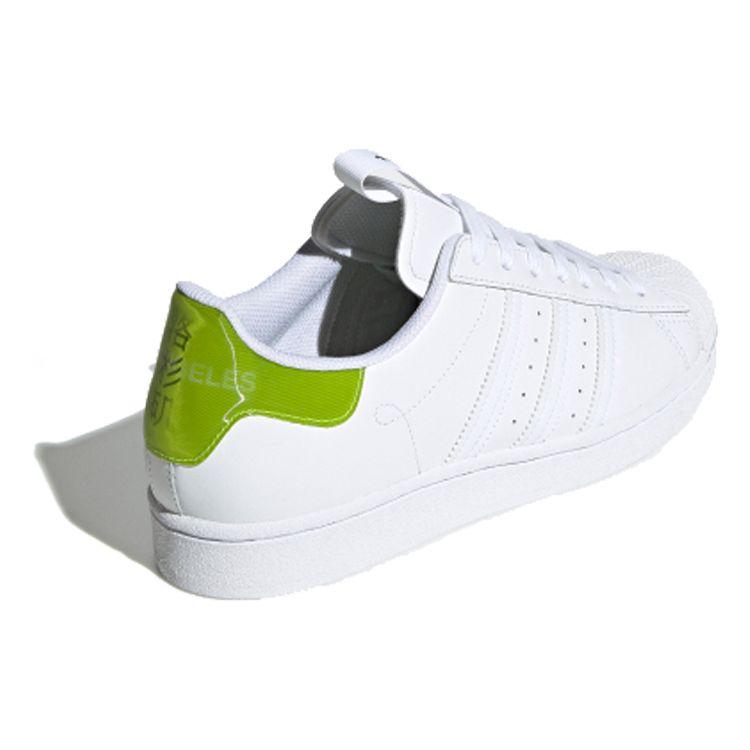 Adidas Originals Superstar Series Los Angeles Slip-Resistant Lightweight Low-Top Skate Shoes Unisex Sneakers White Green FW2846